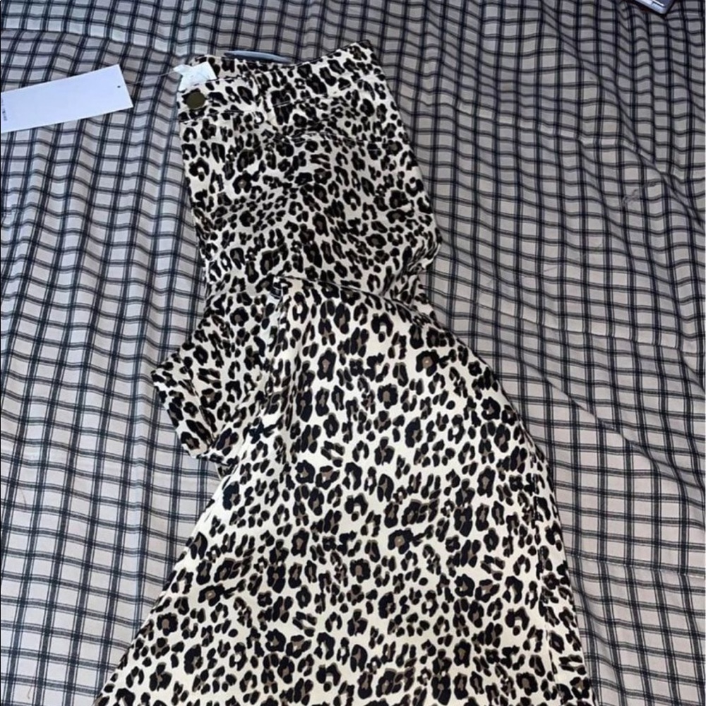 Cheetah Bell Bottom Pants